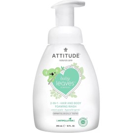 Attitude Baby Leaves 2-in-1 Hair and Body Foaming Wash Sweet Apple, 10 oz. Vegan