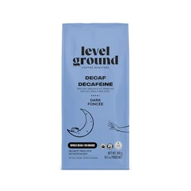 Level Ground Coffee - Decaf Coffee - Dark Roast, Whole Bean - Fair Trade, Organic, Kosher, Swiss Water Decaf - Specialty Coffee - French Press, Drip brew, Pour Over - Sweet, Rich, Intense - 300g / 10.5oz