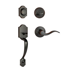 Dynasty Hardware DEN-HER-405-12PL Denver Front Door Dummy Handleset, Aged Oil Rubbed Bronze, with Heritage Lever, Left Hand