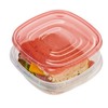 Rubbermaid TakeAlongs Square Food Storage Containers, 2.9 Cup, Tint Chili,