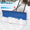 WYDHven Snow Shovel Pusher, 29.13-inch Metal Snow Pusher with Wheels
