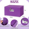 Large Bamboo Box with Combination Lock, Purple Decorative Storage Box