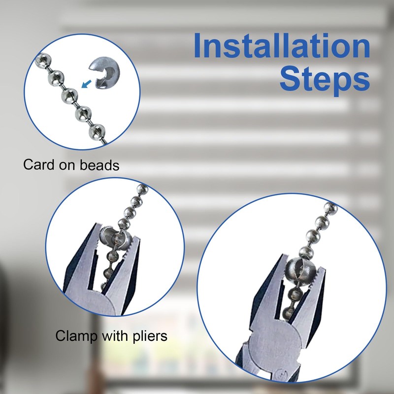 50 Pack Blind Control Chain Ball Stoppers, 10.0mm Chain Stop