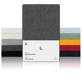 Blumtal Terry Fitted Sheet 90 x 200 cm - Cosy, Soft Fitted Sheet, Oeko-Tex Certified, Anthracite
