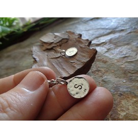 ◦• ● ✿ S letter hammered pendant chain charm ✿ ● • ◦ Great chain pendant/charm/bracelet pendant with letter, alphabet, stamped, blackened