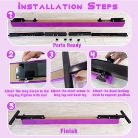 FC FUNCHEER Adjustable balane Beam for Kids - 8FT Gymnastics Beam - high and Low Floor Beam for All Gymnastic Levels-Professional Gymnastic Equipment for Home and Gym Center