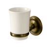 Bisk 00407 Deco Ceramic Tumbler with Antique Brass Holder, 7.8