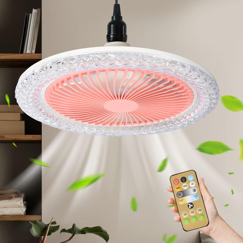 Enclosed Ceiling Fan with Light and Remote Adjustable Timing Mini