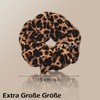 PUSCOBSY Leopard Print Hair Scrunchies for Women, Fabric Hair Bobbles