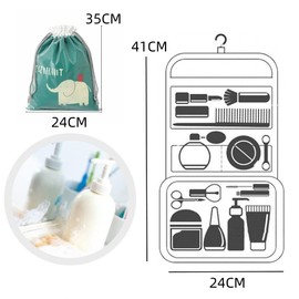 Norhogo Wasserdichte und tragbare Kosmetiktasche, Kulturbeutel für Reisen, entworfen für Reisen, Kosmetiktasche für Frauen mit Kordelzug, blau