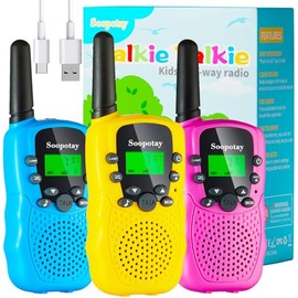 Walkie Talkie para niños, 3 unidades, juguetes Walkie Talkies para niñas y niños, radios de dos vías con 3 millas de larga distancia y 22 canales, niñ