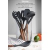 Country Kitchen Non Stick Silicone Utensil Set with Rounded Wood