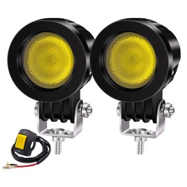 X-STYLE Motorcycle Fog Lamp, Yellow, 10 W, LED Work Light, 12 V/24 V, High Brightness, Waterproof, Long Life, Shockproof, Motorcycle, Mechanical, Automotive, Truck Supplies, Universal Exterior Light,