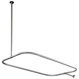 Kingston Brass CC3151 Rectangular Shower Rod for Clawfoot Tub, Polished Chrome,44-1/2" Length