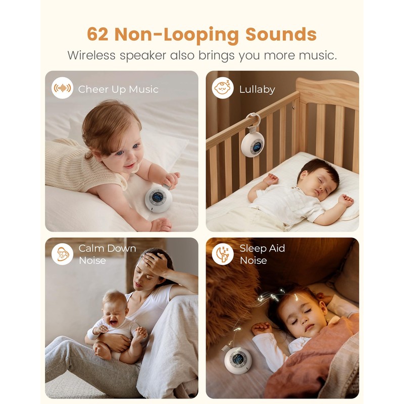 Glocusent Portable Sound Machine for Baby Kids Adults - 62