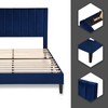 SHA CERLIN Queen Size Bed Frame, Velvet Upholstered Platform Bed