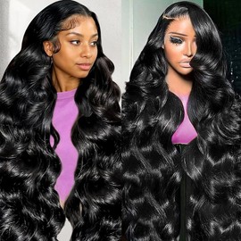 KADOYEE 30 Inch Body Wave Lace Front Wigs Human Hair 180% Density 13x4 HD Transparent Lace Frontal Wigs Human Hair Glueless Wigs Human Hair for Black Women 10A Brazilian Human Wig Pre Plucked