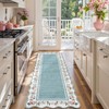 Lahome Floral Blue 2x6 Runner Rug for Hallway,Scalloped Washable Rug
