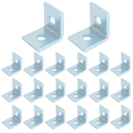 QWORK 20 Pack 2 Hole L-Shaped Connector Bracket - Compatible with All 1-5/8" Strut Channels, 1/2" Bolt, 90 Degree Angle
