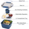 1500mL Bento Box Portable Lunch Box with 4 Compartments, Leak