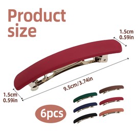 6 Pcs Matte Hair Barrettes for Women No Hair Damage Compact Lightweight Easy to Carry Barrette Hair Clips Women Elegant Decoration Enhances Temperament Barrette Hair Clips Fits Girls or Lady