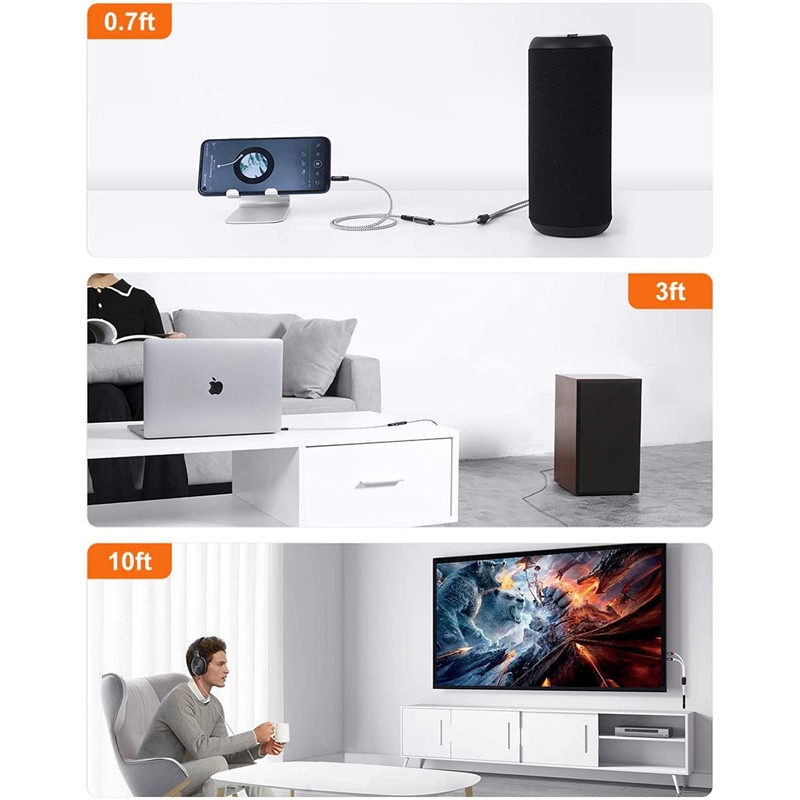 CableCreation 3.5mm Femaleto 2RCA Male Jack Stereo Audio Cable Compatible