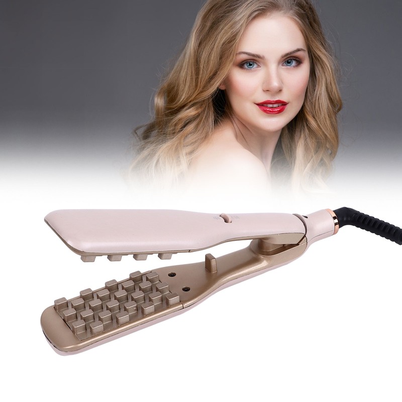Flat Curling Iron 45W Pink Negative Ion Hair Crimper Waver