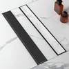 24-Inch Linear Shower Drain with Tile Insert Grate, SUS 304