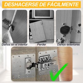 4 Piezas Placa de Reparación de Bisagras De Gabinete y 2 Piezas Bisagras para Puertas de Cocina, Hinge Repair Kit, Kit de Placa de Reparación de Bisagras de Gabinete para Clóset, Armarios, Puertas