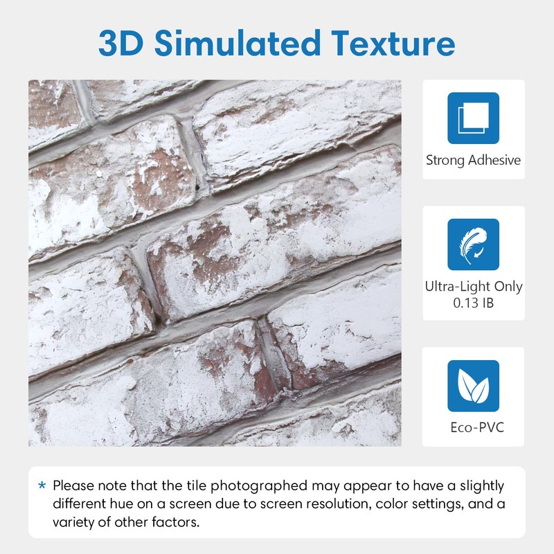 COMSTICKC 3D Faux Brick Wall Panels, 3D Brick Wallpaper Peel