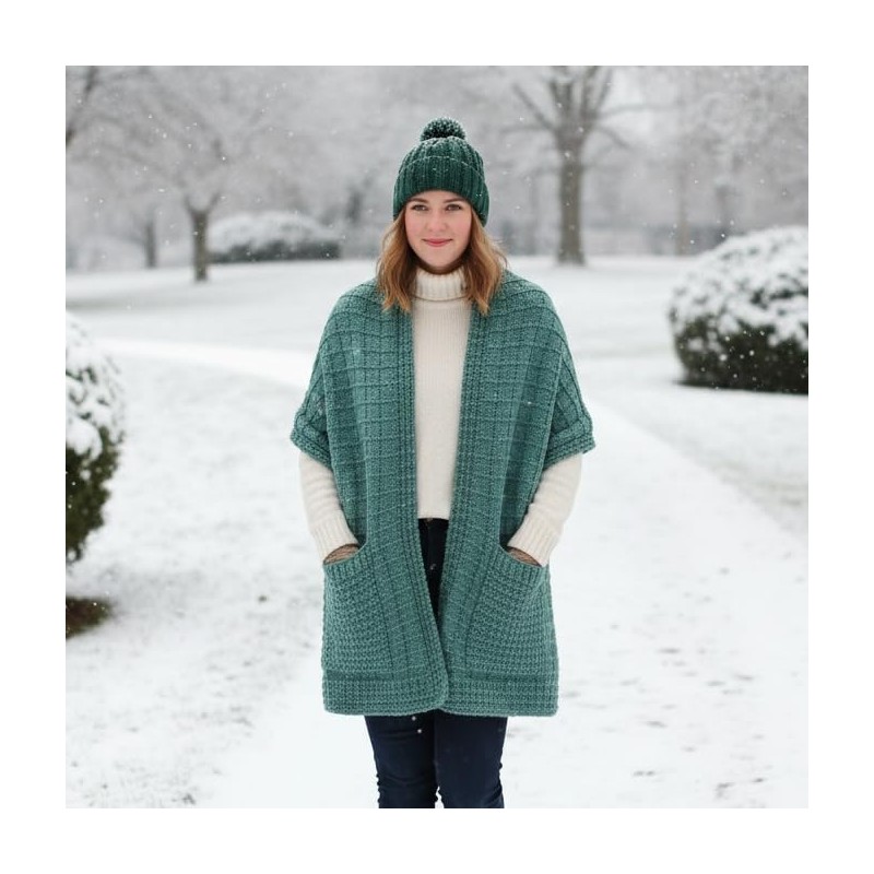 Knitting Pattern for Pocket Scarf, Chunky Yarn, Shoulder Warmer Scarf,