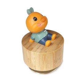falado Mini Wooden Animal Rotary Music Box with Cute Chick Ornament (Tune: It's a Small World)