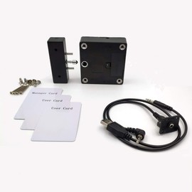 Cerradura de gabinete RFID oculta de 2ª generación con cable de alimentación de emergencia para seguridad de madera, armario, armario, armario, cajón,