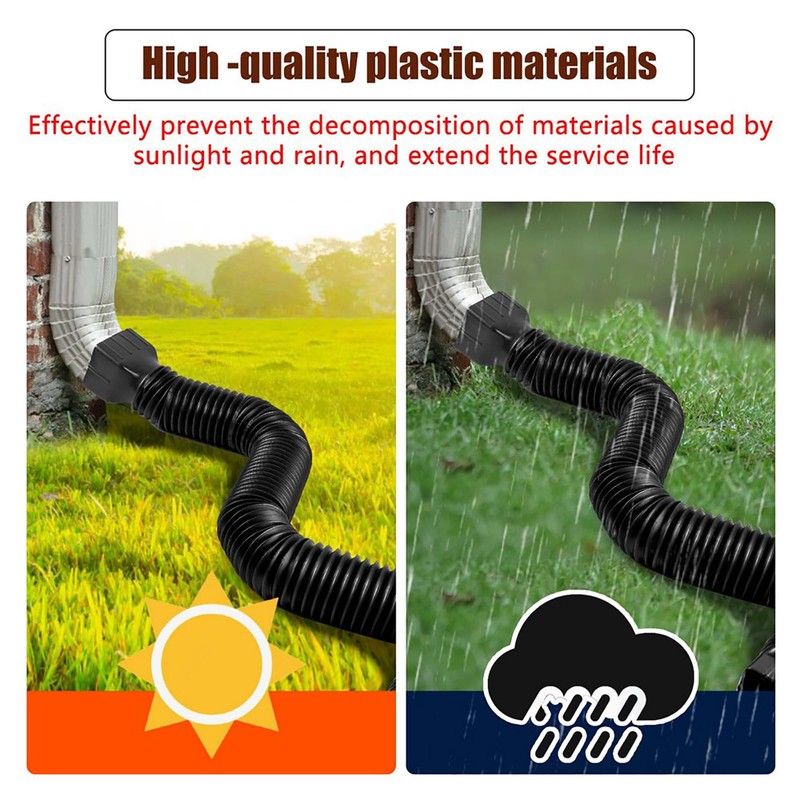 ZASLEME 2 Pack Rain Gutter Downspout Extensions Flexible,Downspout Extender Diverter