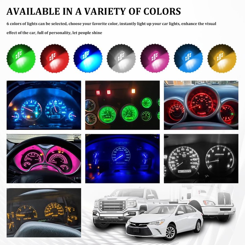 Lyxheth 10PCS T10 194 168 LED Dash Instrument Light Bulbs