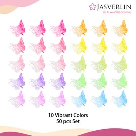 JASVERLIN-Mini pinzas para el pelo con forma de mariposa y purpurina, accesorios para el pelo Y2K coloridos y brillantes para mujeres y niñas, pinzas para el pelo pequeñas y lindas de los años 90 con