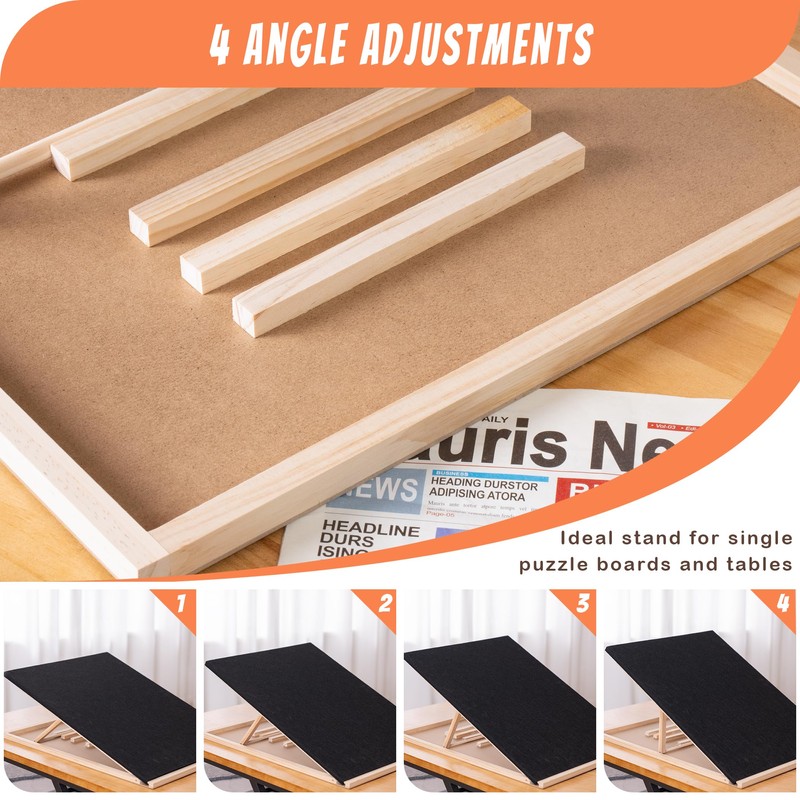 Tektalk Foldable Jigsaw Puzzle Board with 4 Angle Adjustable Bracket/Stand,