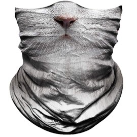 Obacle Obacle Cat Half Face Mask Sun Dust Wind Protection Durable Breathable Seamless Face Mask for Men Women, Lightweight Thin Neck Gaiter for Outdoor Sports Gifts (Cat Cute Gray Hair)
