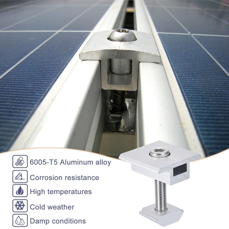 MECCANIXITY Solar Panel Middle Clamps 30mm Aluminium Solar Panel Mount