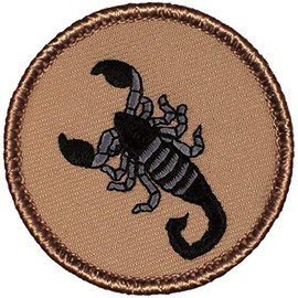 Black and Grey Scorpion Patrol Patch - 2" Diameter Round Embroidered Patch (Sew-on)