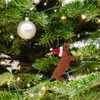 Cabilock Pack of 4 Christmas Tree Pendants Dog: Hanging Dachshund