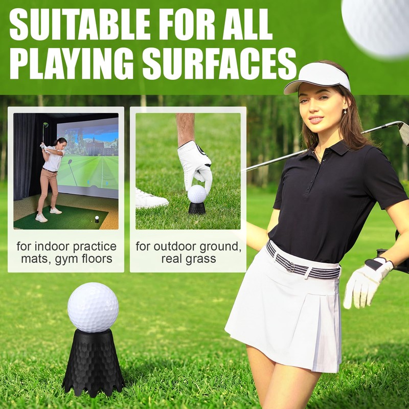 Foilswirl 8 Pcs Golf Tees Set, Plastic Golf Simulator Tees