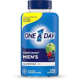 ONE A DAY VitaCraves Men’s Gummies – 170 Count | Daily Multivitamin Gummies for Men’s Health, Energy, and Vitality