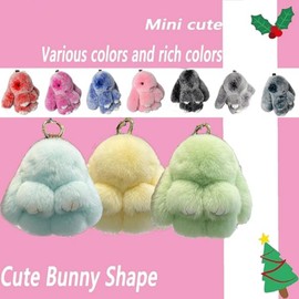 Intimem Bunny Keychain with Box, Bunnylulu Keychain with Tin Bunny Cute Plush Keychain Handmade Fluffy Keychain