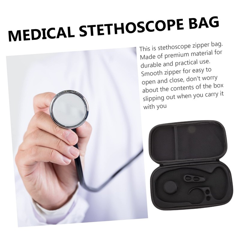 SHOWERORO 1Pc Portable Hard Stethoscope Bag Travel Pouch with Mesh