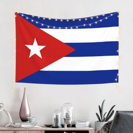 JUHIOPOI Cuba Flag Tapestry Wall Decoration, Art Tapestries Wall Hanging, Banner Wall Tapestry For Dorm Bedroom Living Room College Dorm Home Decor (24" x 42", Cuba)