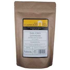 Elmwood Inn Fine Teas, Earl Grey Lavender Black Tea, 25 Pyramid Sachet Tea Bags
