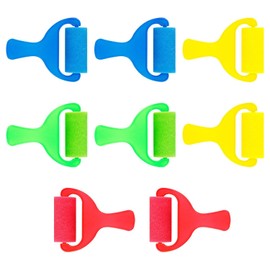 CHROMACRAFT 8 Pieces Sponge Roller Brushes Plastic Handle Paint Brushes Painting Tools Kids Painting Accessories DIY Craft Supplies