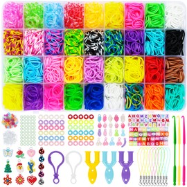 LUZOON 2800+ Loom Bands Set, 36 Colours Bracelets Make Your Own Rubber Bands Children Craft Jewellery Making Set Jewellery Craft Sets for Children Girls Boys (with Fluorescent Colours)