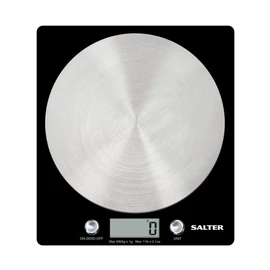 Salter Digital Kitchen Weighing Scales – As Seen on The Great British Bake Off, Stylish Slim Design Electronic Cooking Scale for Home + Kitchen, Weigh Food 5000g + Liquids in ml and fl. Oz. – Black